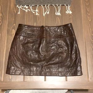 Abercrombie and Fitch 100% brown leather skirt